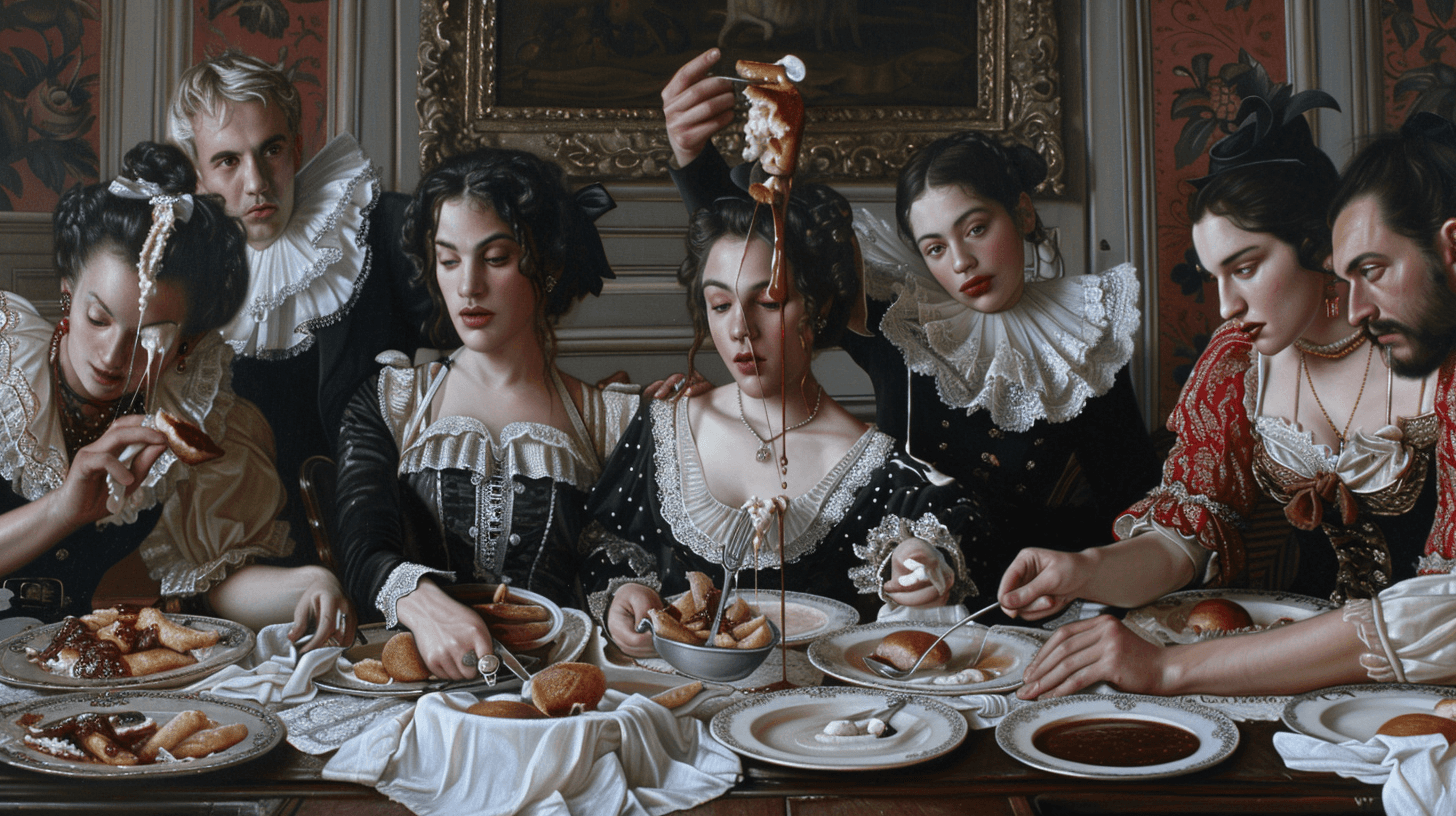 19th-century oil painting of a group