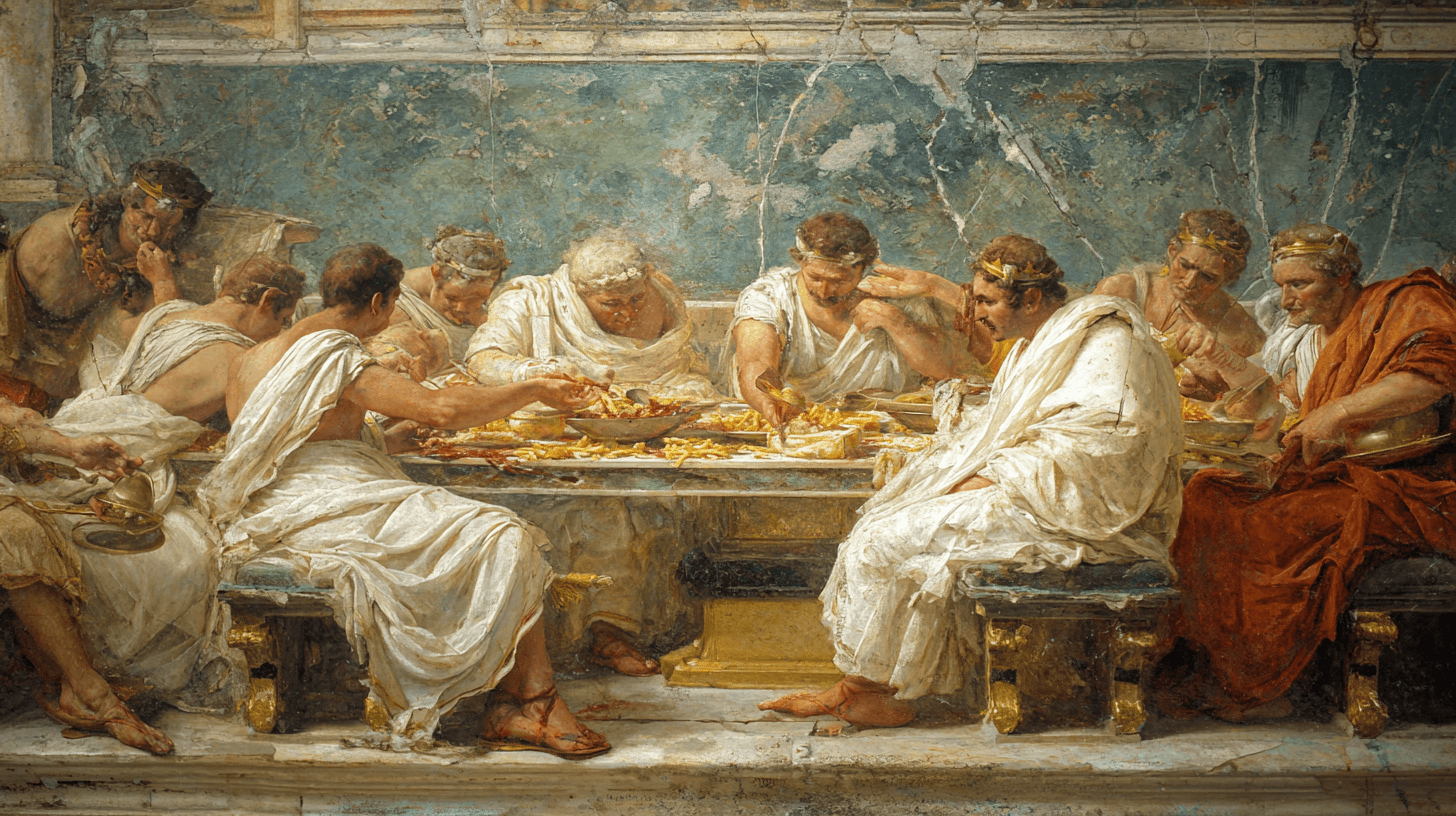 Roman fresco — decadent feast